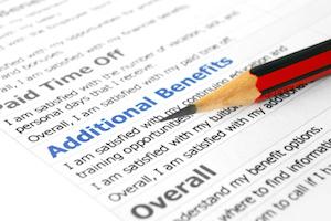 Employment benefits paper with a pencil