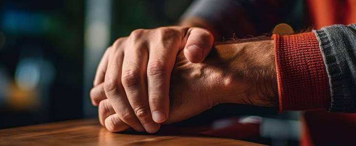 Person holding their wrist in pain, depicting Carpal Tunnel Syndrome.