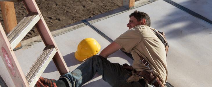 Construction worker fallen off ladder.
